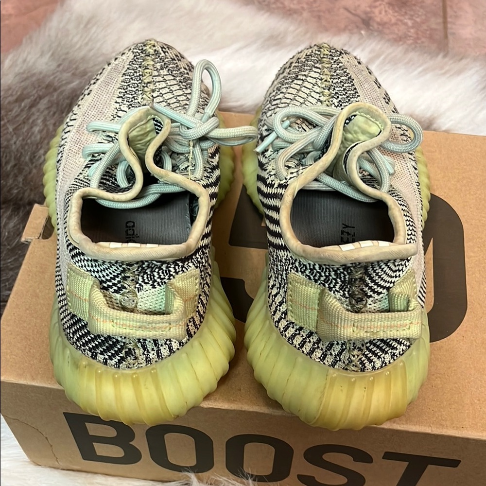 Adidas Yeezy Boost 350 V2 Sneakers - Gray/Yellow - Picture 3 of 7